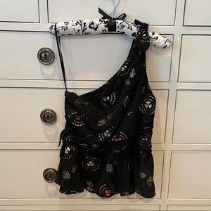 ALC black metallic soraya off shoulder blouse